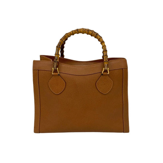 GUCCI Handbag leather Brown Bamboo