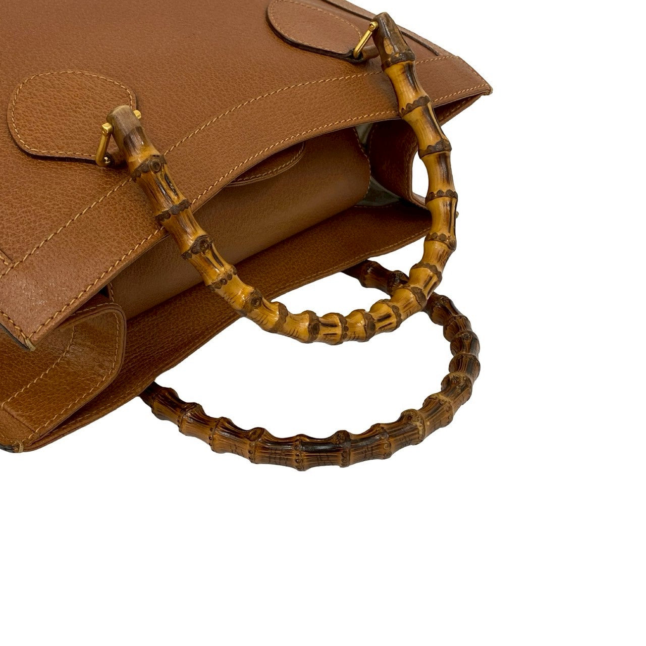 GUCCI Handbag leather Brown Bamboo