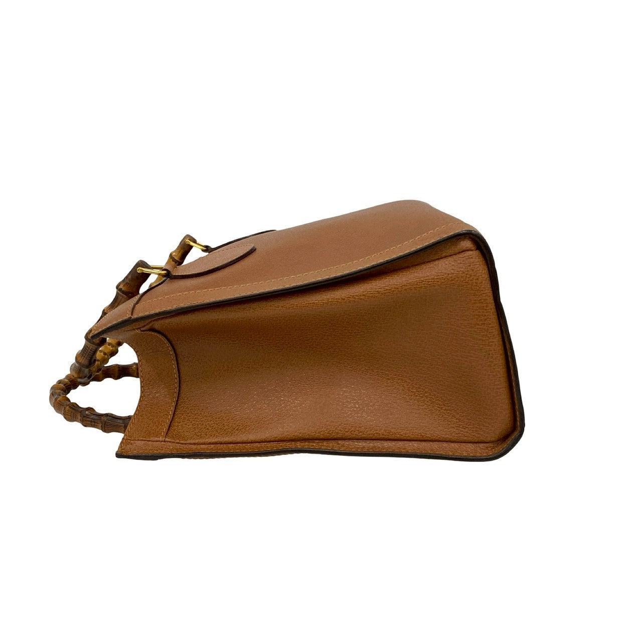 GUCCI Handbag leather Brown Bamboo