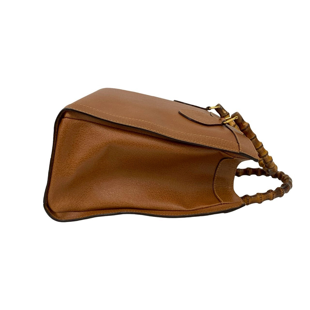 GUCCI Handbag leather Brown Bamboo