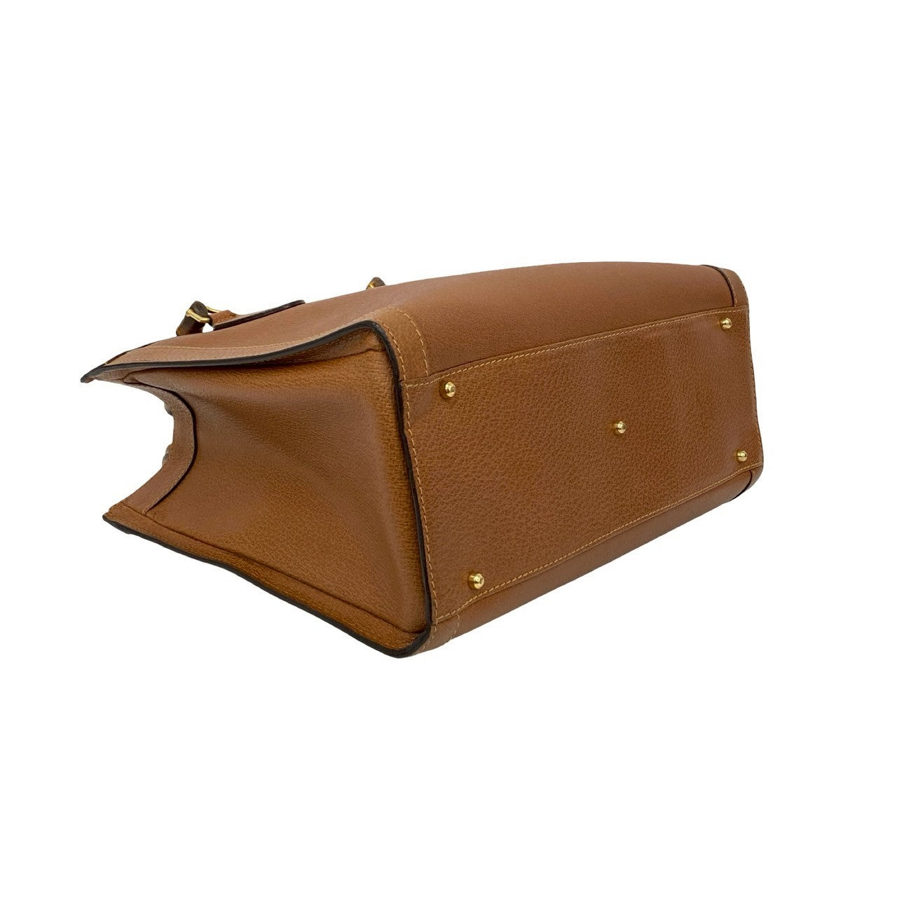 GUCCI Handbag leather Brown Bamboo