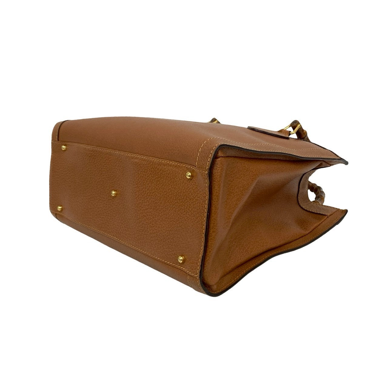 GUCCI Handbag leather Brown Bamboo