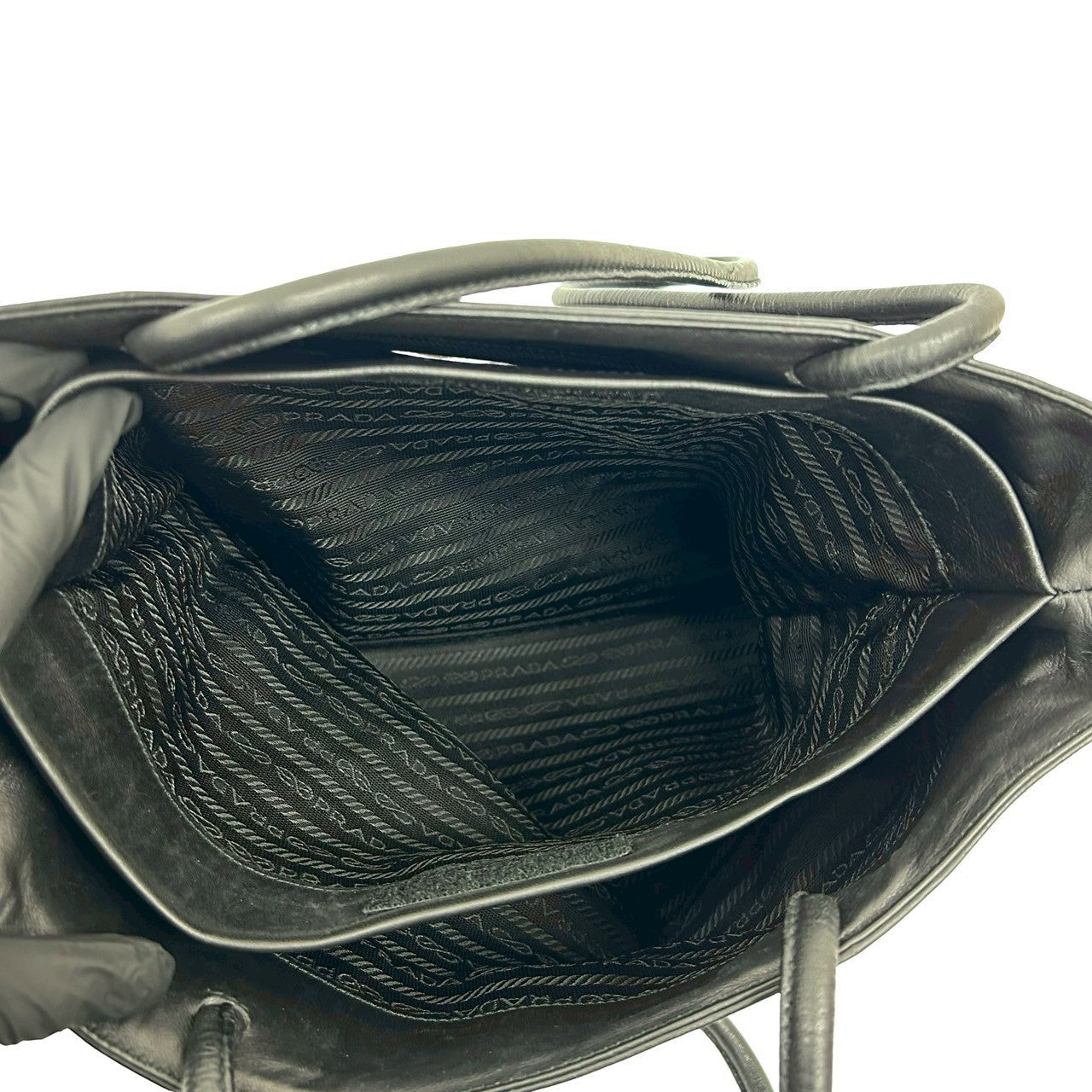 PRADA Tote Bag leather black