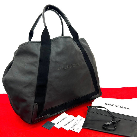 BALENCIAGA Handbag leather black Navy kabas