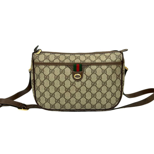GUCCI Shoulder Bag leather Brown Sherry line
