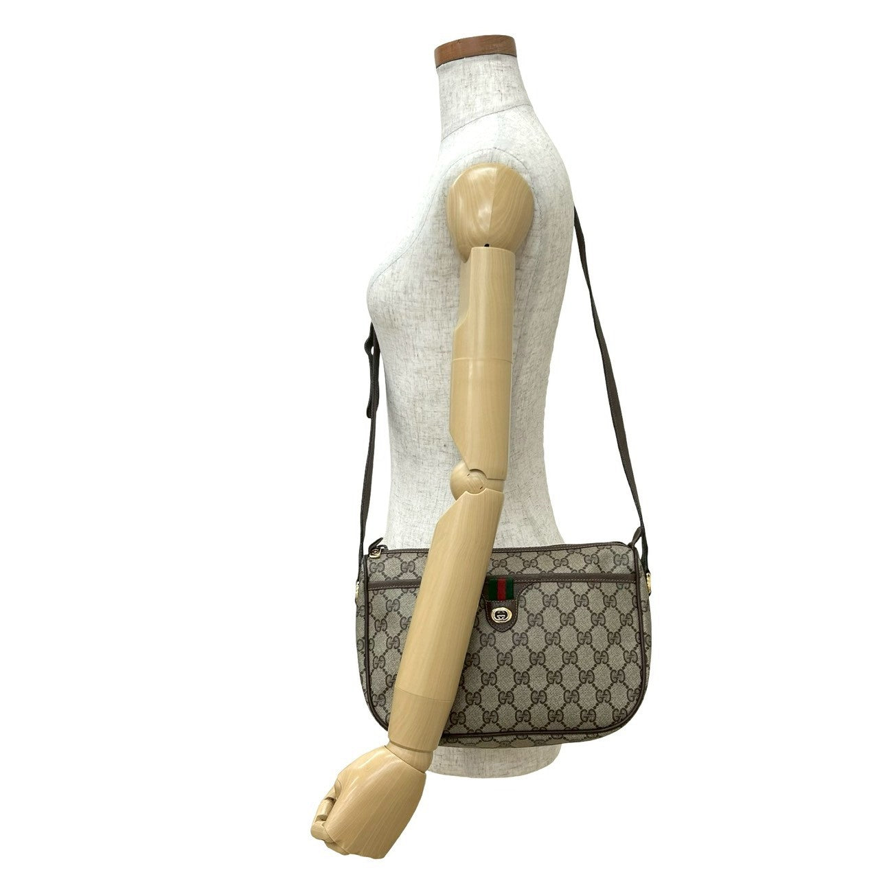 GUCCI Shoulder Bag leather Brown Sherry line