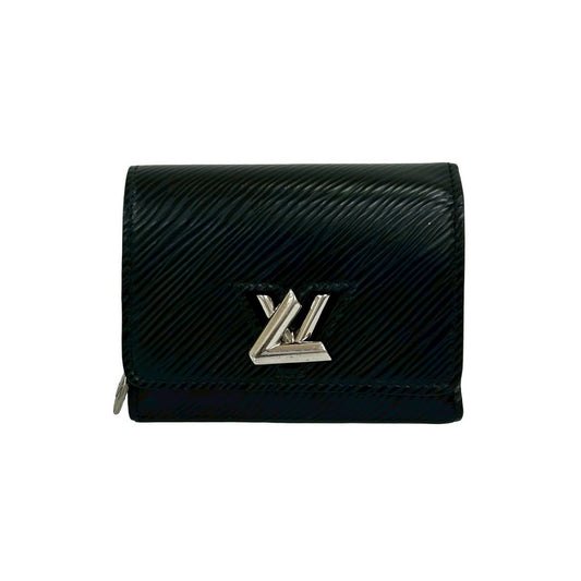 LOUIS VUITTON Tri-fold wallet leather black Epi Portefeuille Twist Compact