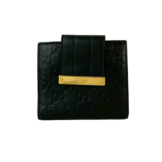 GUCCI Bifold Wallet leather black Sima
