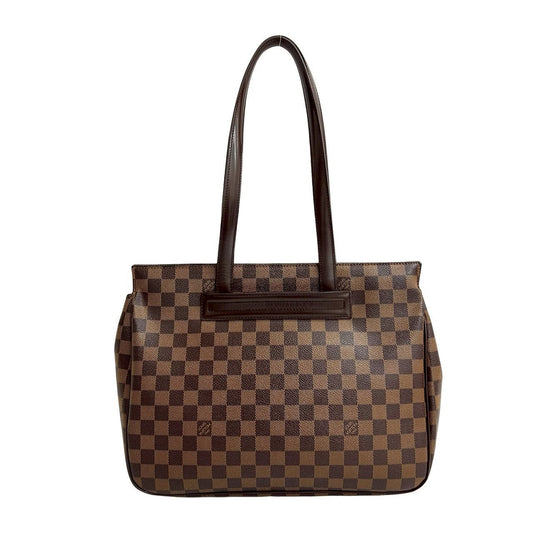 LOUIS VUITTON Tote Bag leather Brown Damier Ebene Parioli PM