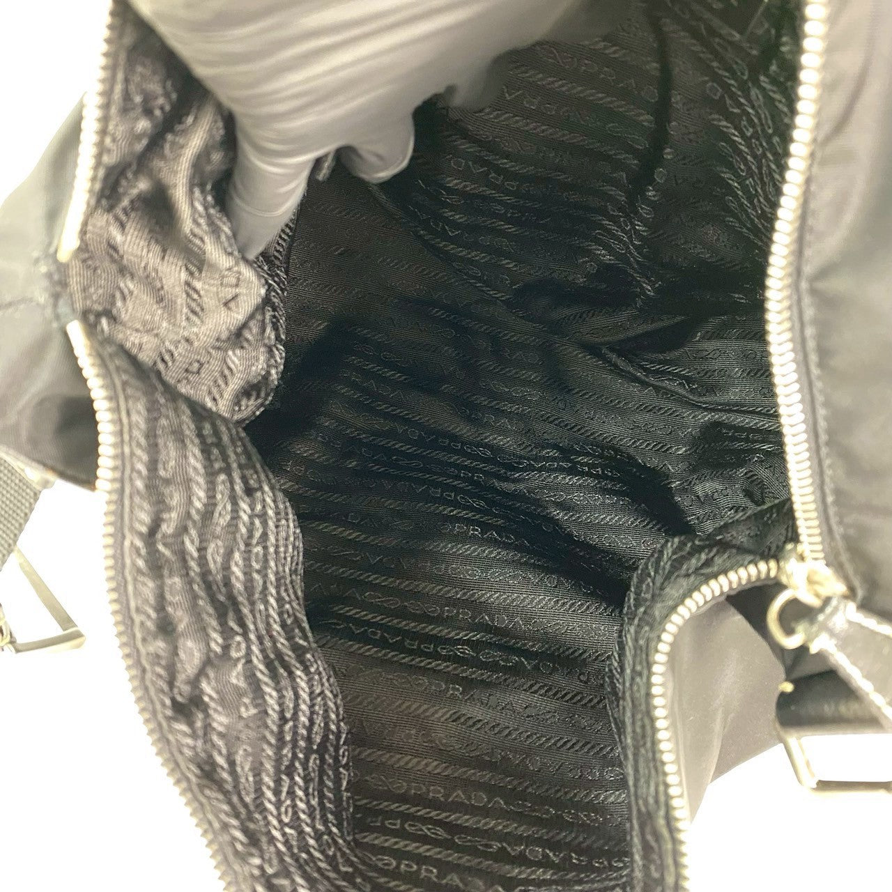 PRADA Shoulder Bag leather black