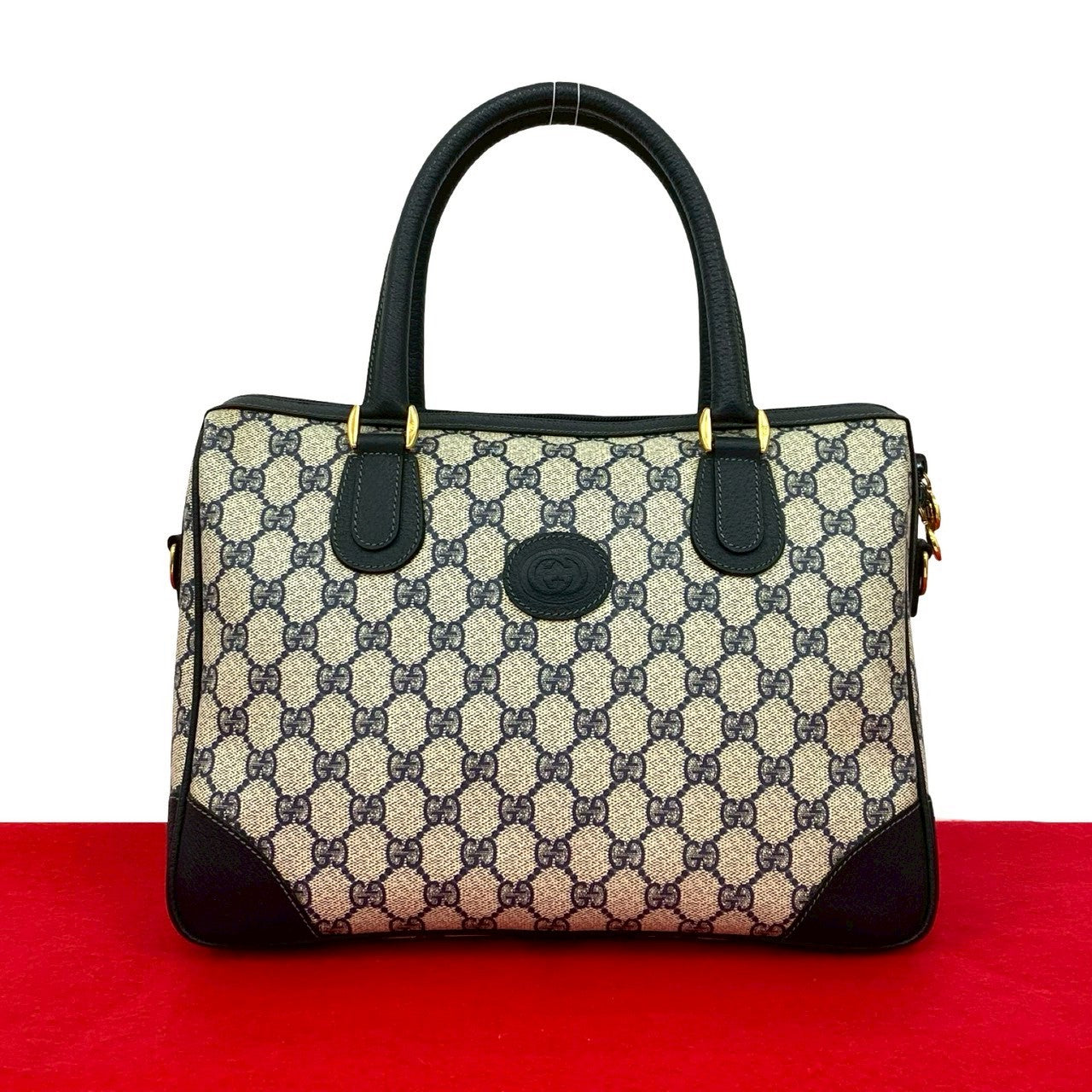 GUCCI Handbag leather Navy