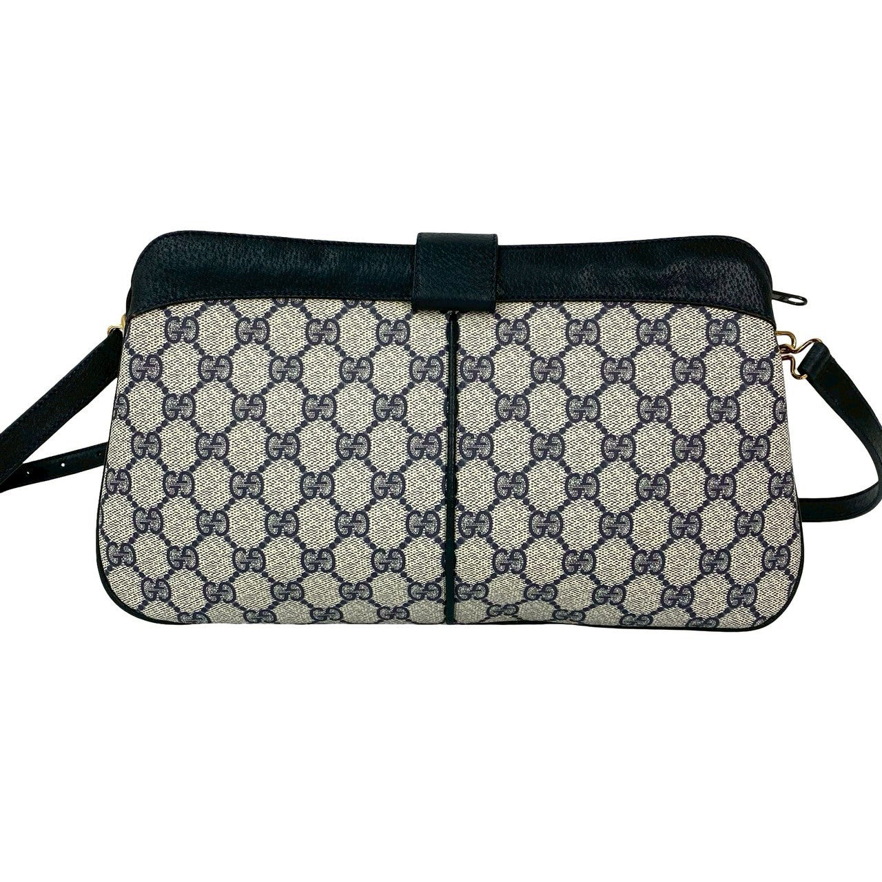 GUCCI Shoulder Bag leather Navy Sherry line