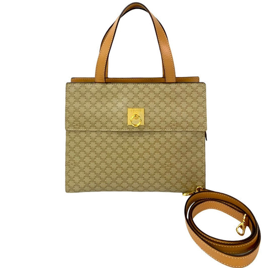 CELINE Shoulder Bag leather beige