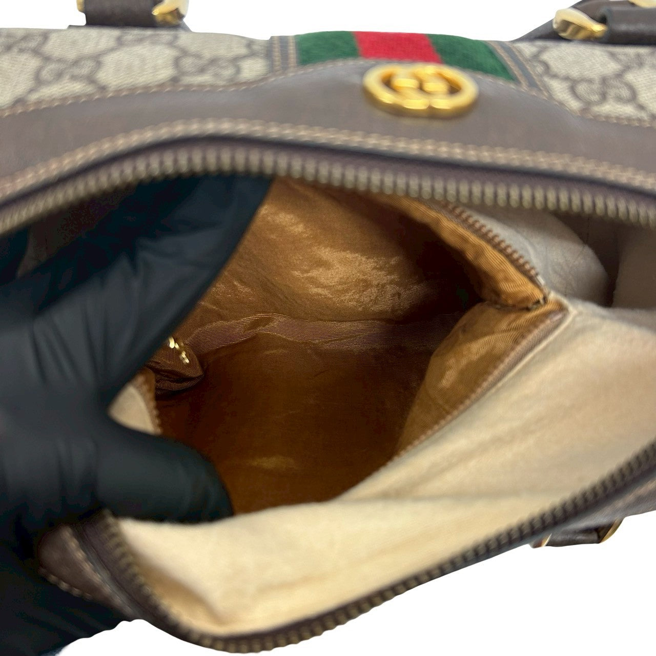 GUCCI Shoulder Bag leather Brown Sherry line