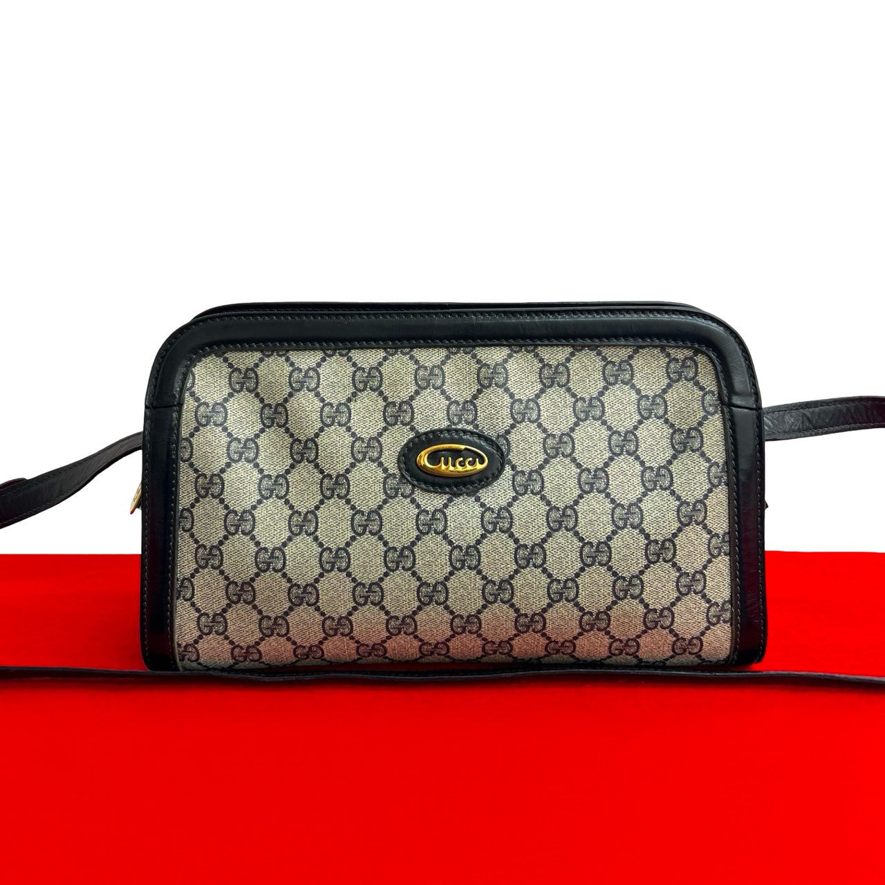 GUCCI Shoulder Bag leather Navy