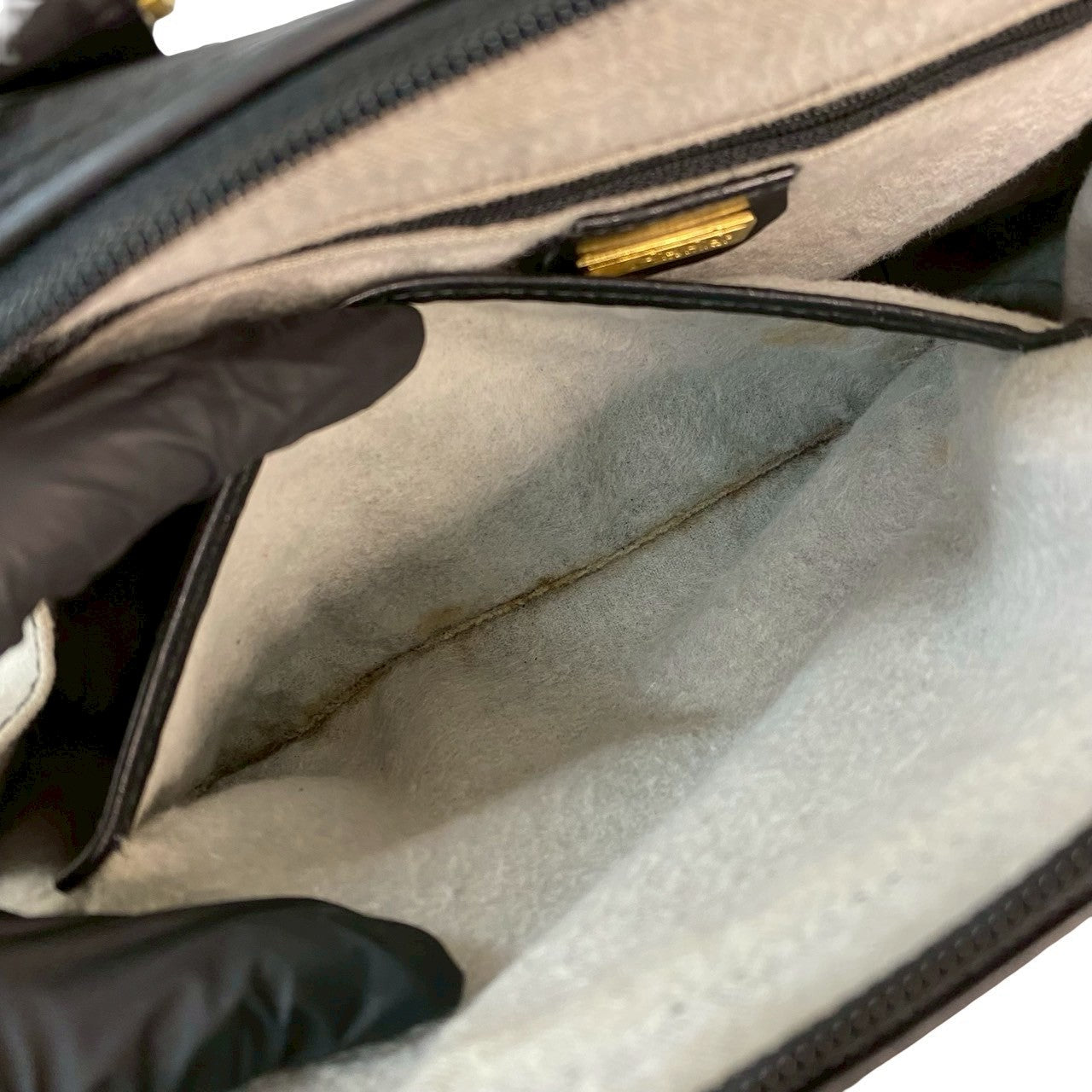 GUCCI Handbag leather black