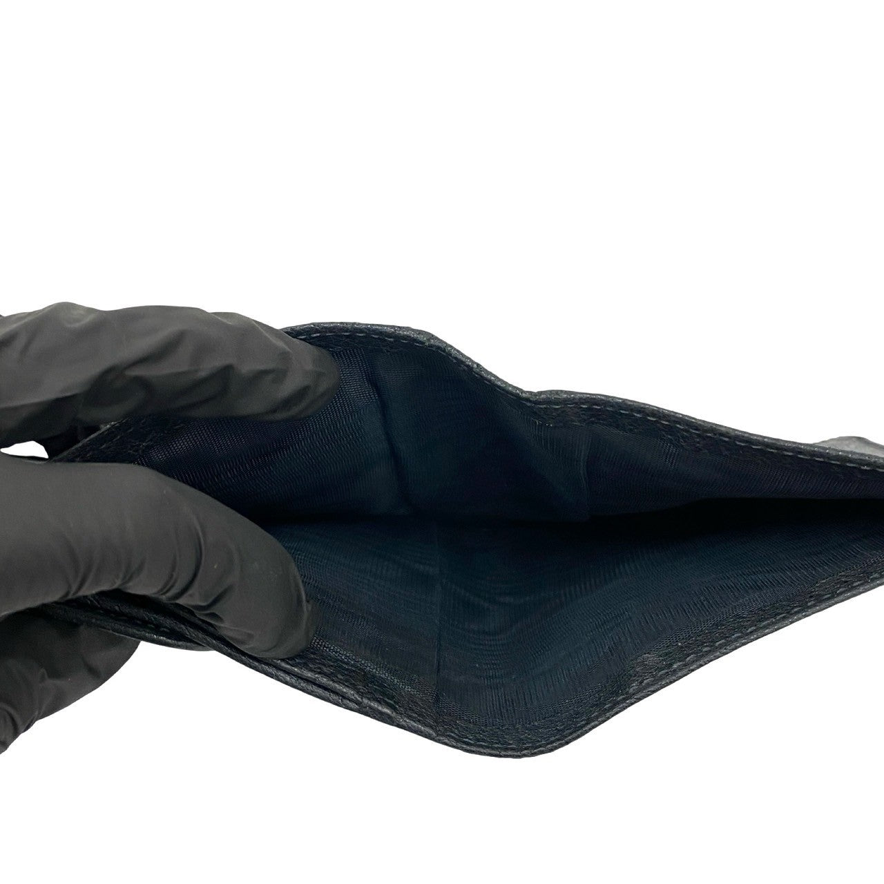 GUCCI Bifold Wallet leather Navy Sherry line