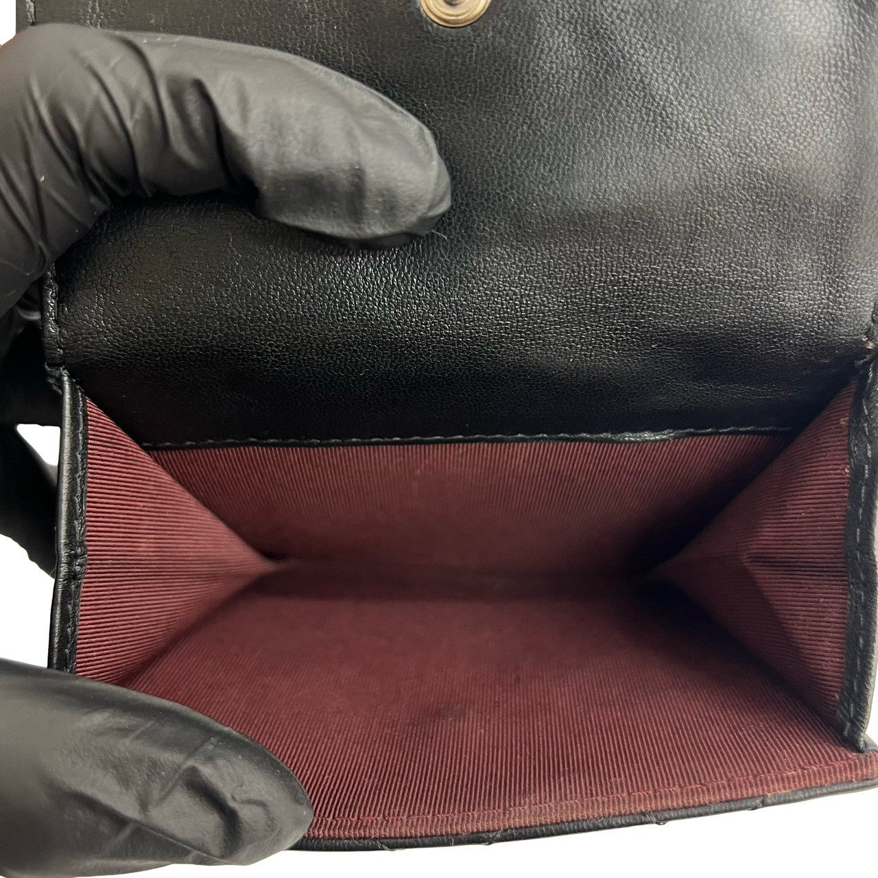 CHANEL Bifold Wallet lambskin black Matrasse