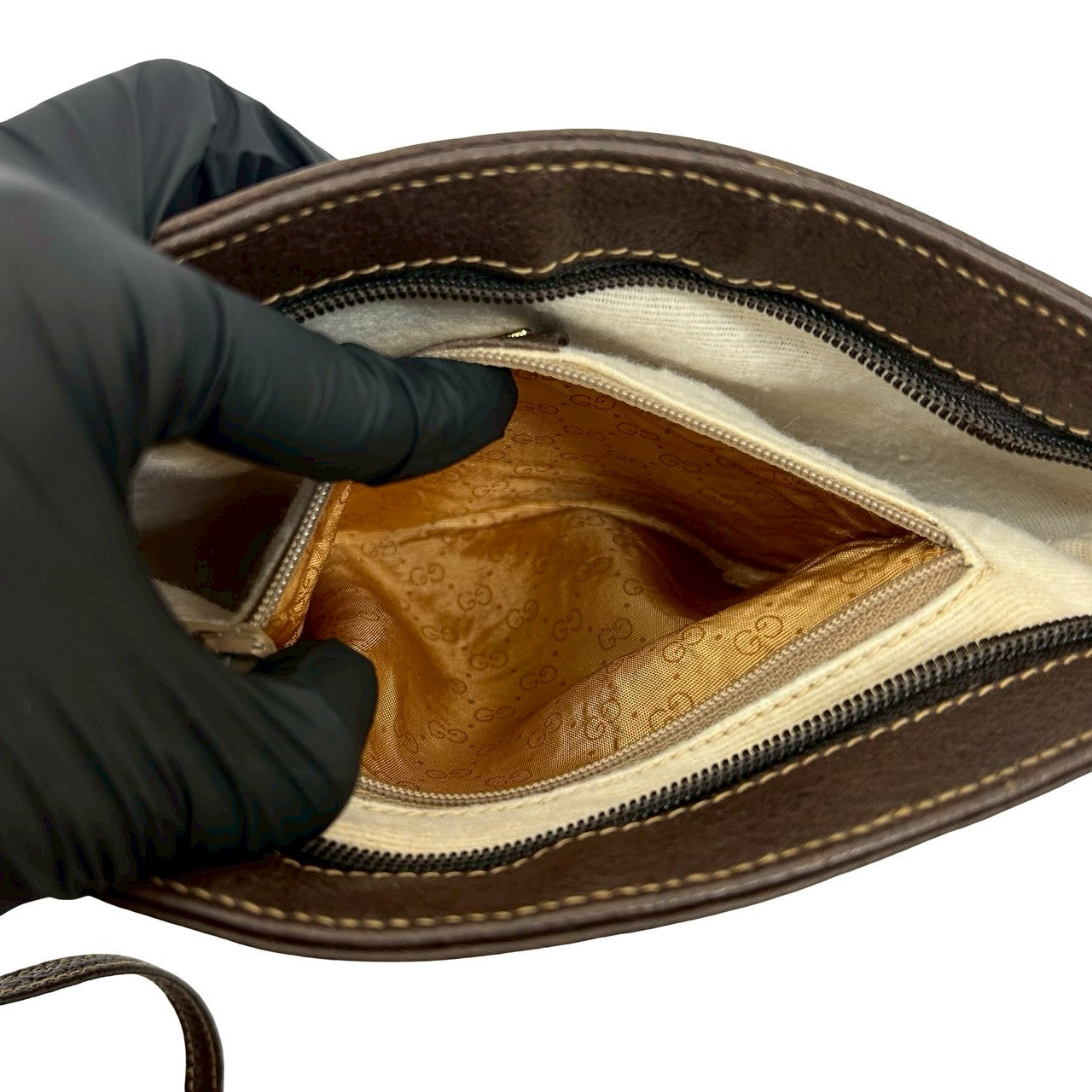 GUCCI Shoulder Bag leather Brown