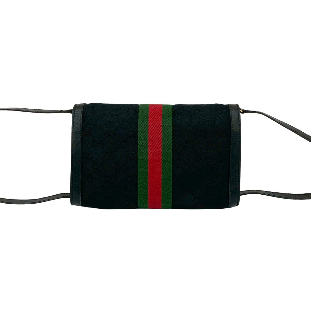 GUCCI Shoulder Bag GG canvas black Sherry line