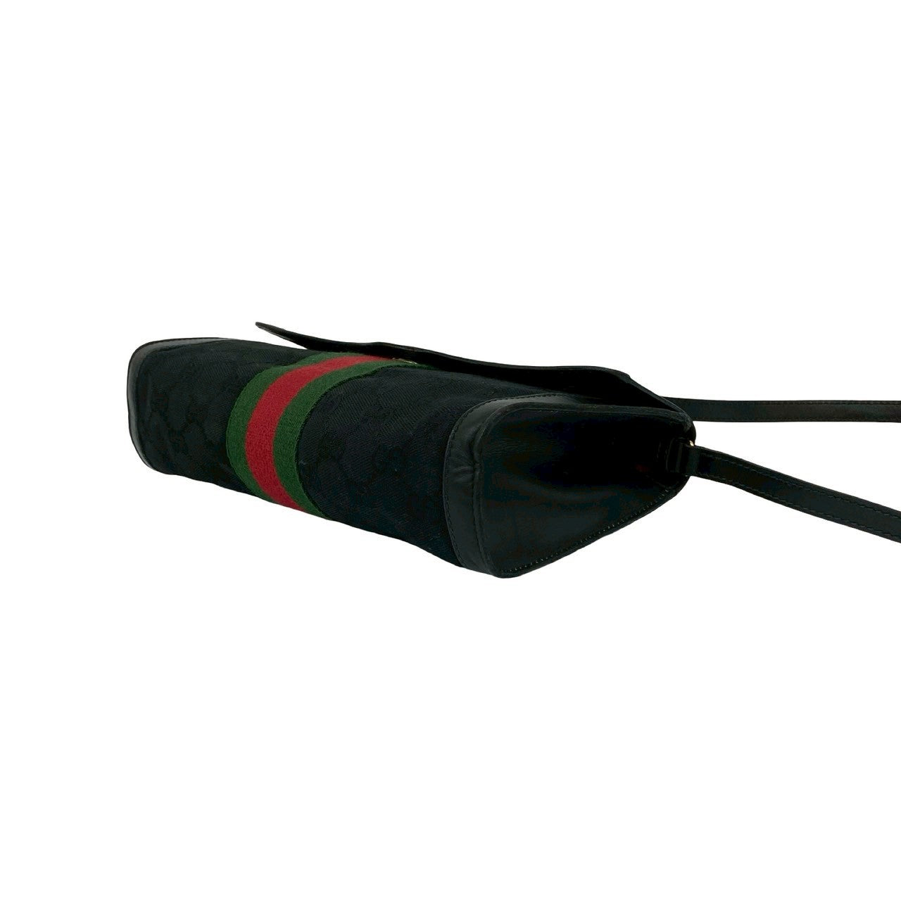 GUCCI Shoulder Bag GG canvas black Sherry line