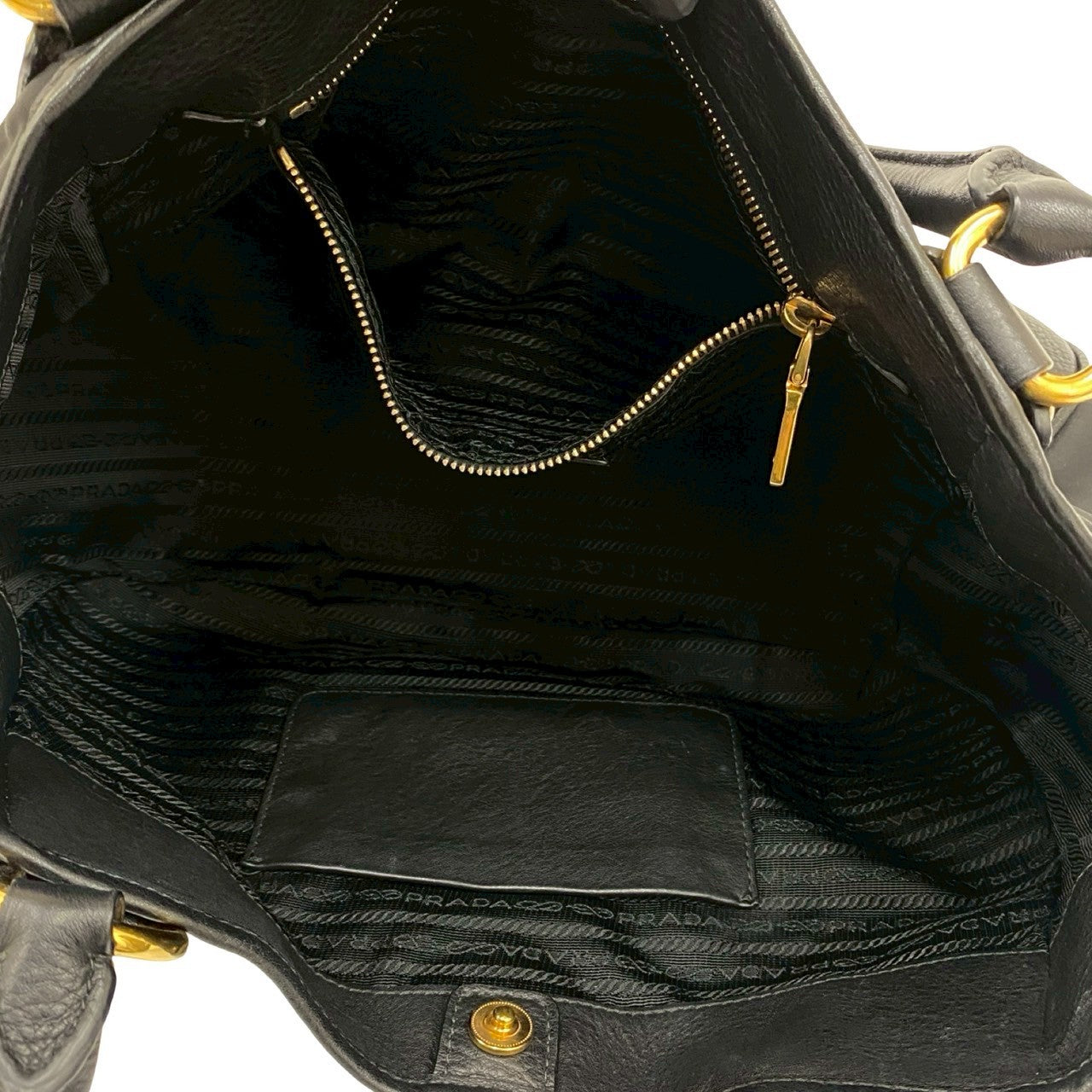 PRADA Tote Bag leather black