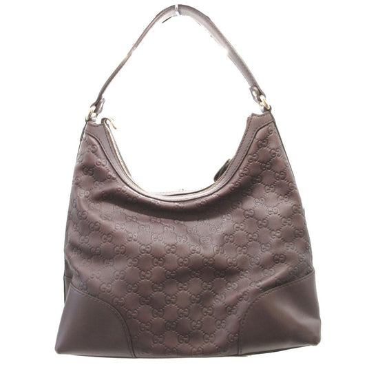 GUCCI Shoulder Bag 257070 leather Brown Lovely Guccisima Women Used Authentic