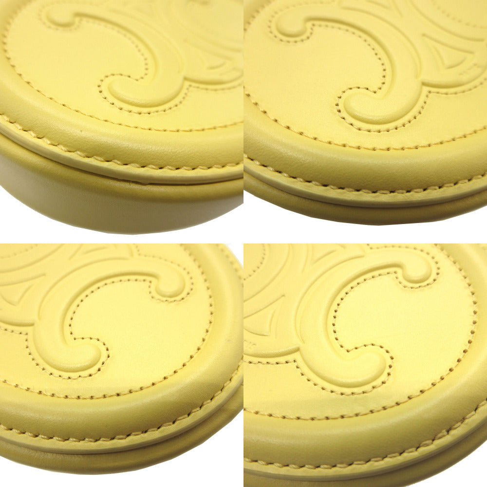 CELINE Coin case 10I483 leather yellow Triomphe unisex(Unisex) Used Authentic
