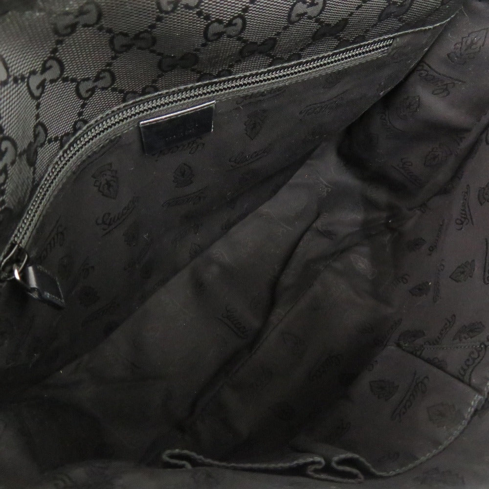 GUCCI Shoulder Bag 201732 PVC coated canvas black GG implementation Messenger bag mens Used Authentic