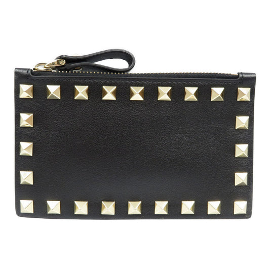VALENTINO Coin case ZW2P0548BOL Calfskin black Women Used Authentic