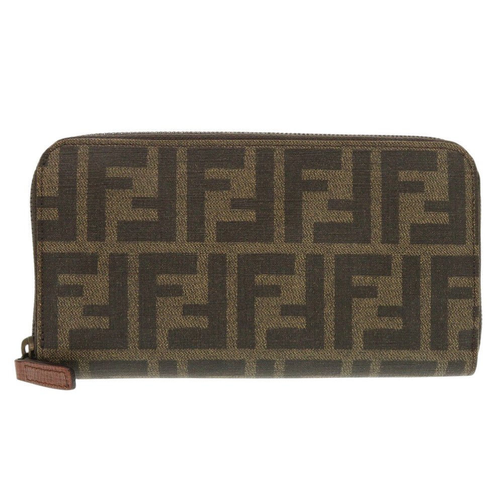 FENDI Long Wallet Purse 8M0024 PVC Brown Zucca Pattern