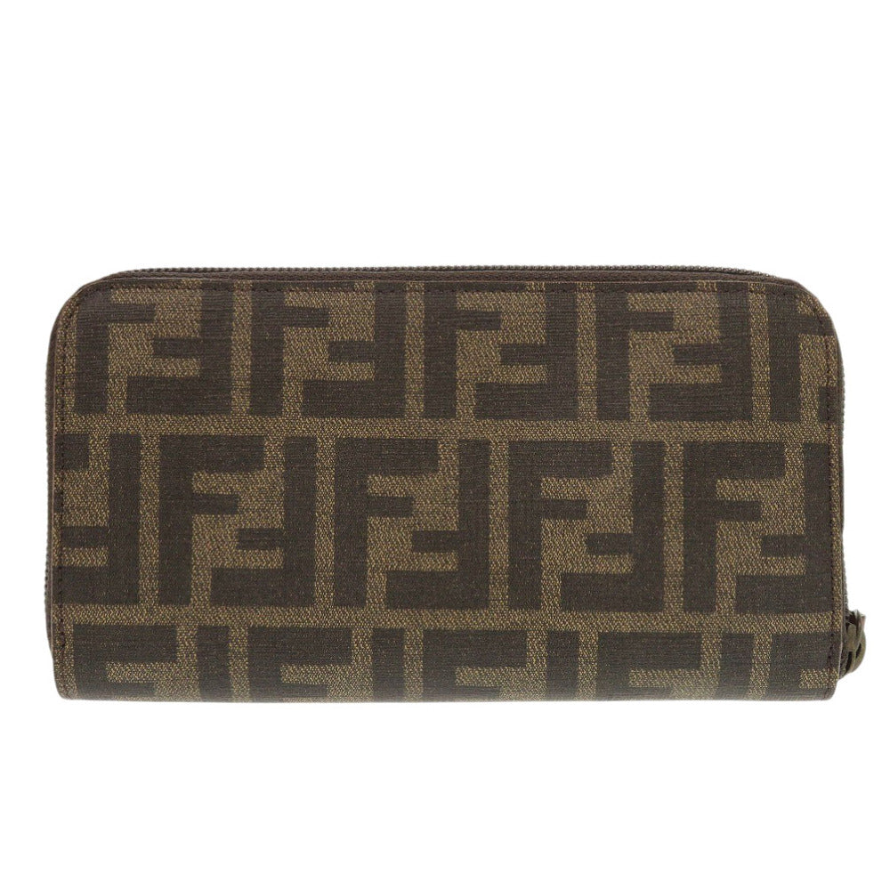 FENDI Long Wallet Purse 8M0024 PVC Brown Zucca Pattern
