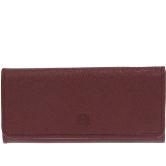 LOEWE Long Wallet Purse leather Bordeaux