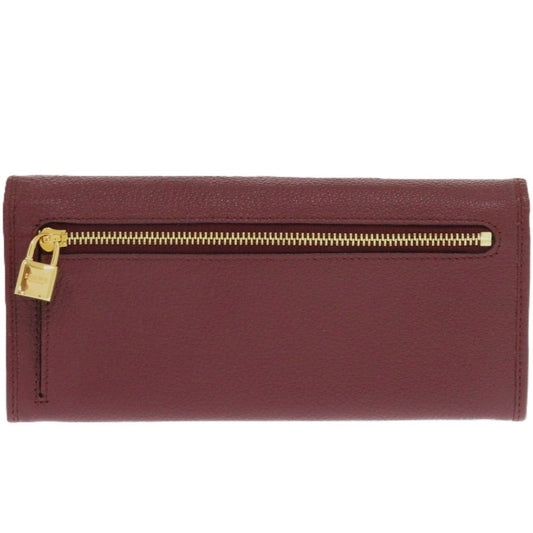 LOEWE Long Wallet Purse leather Bordeaux