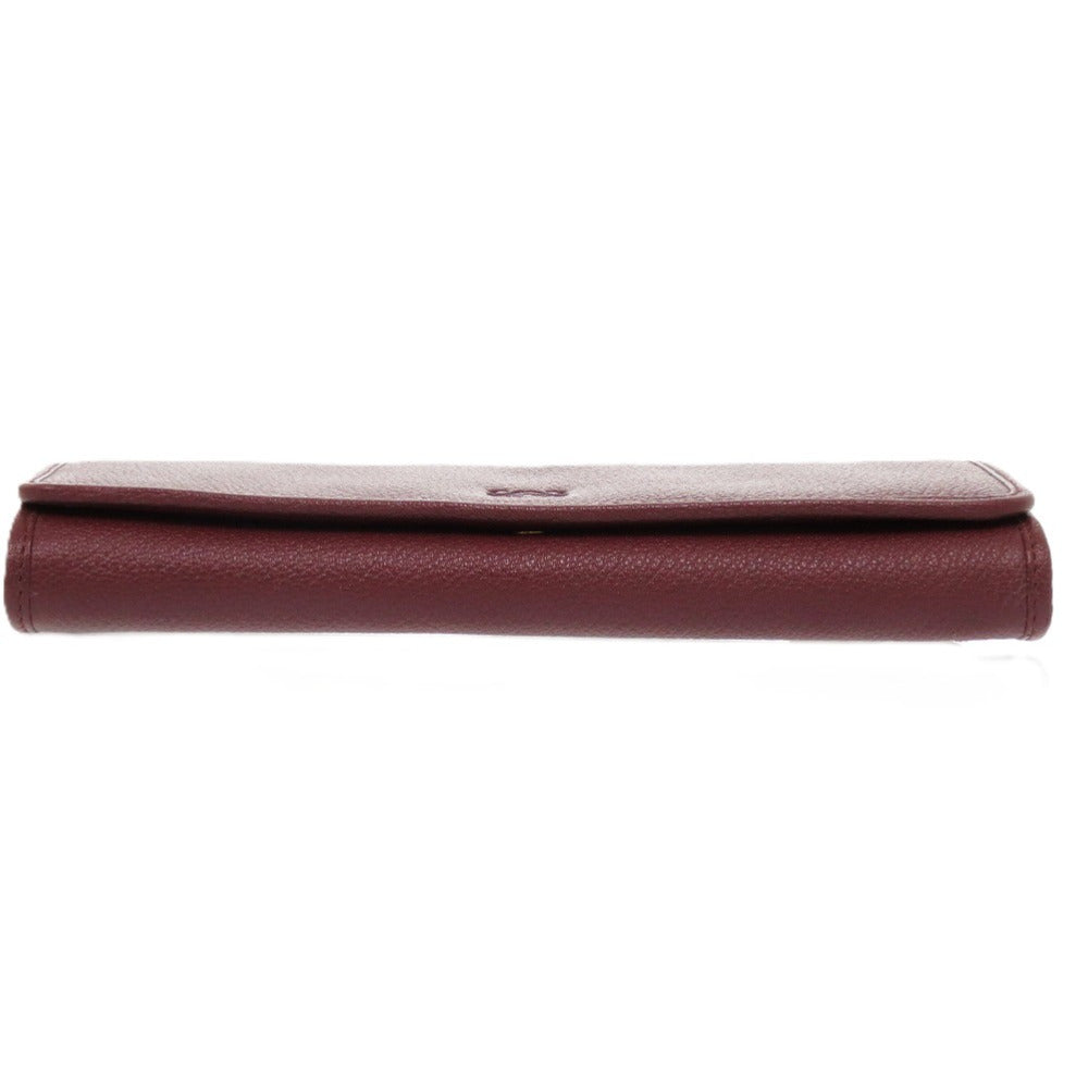 LOEWE Long Wallet Purse leather Bordeaux