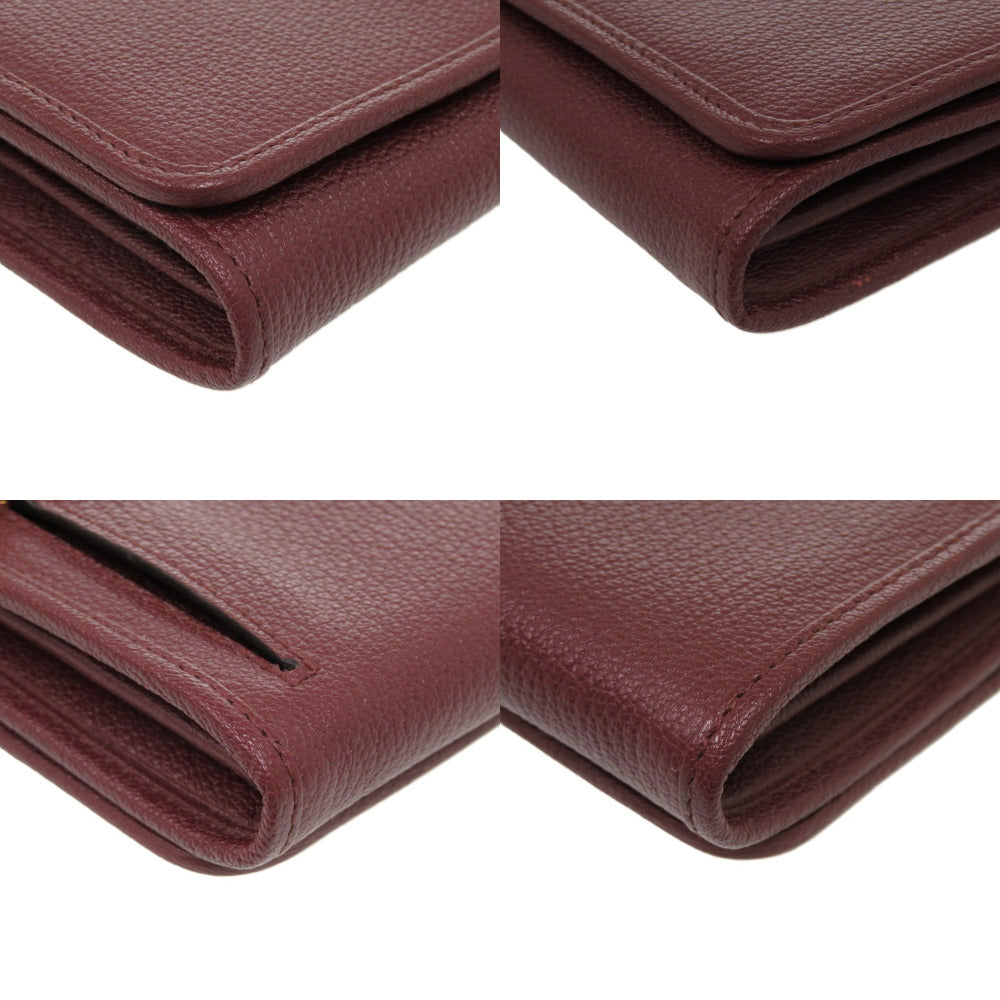 LOEWE Long Wallet Purse leather Bordeaux