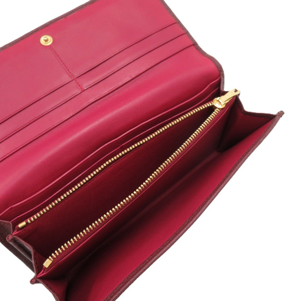 LOEWE Long Wallet Purse leather Bordeaux