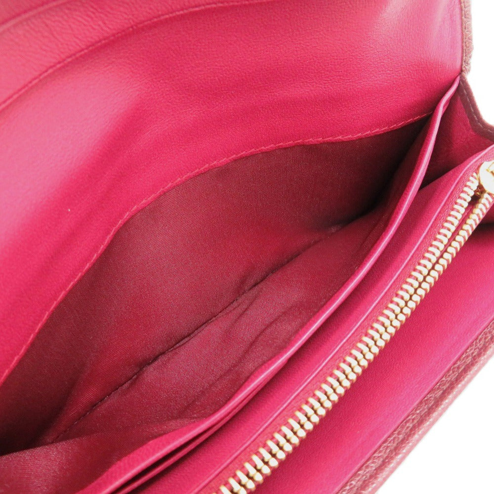 LOEWE Long Wallet Purse leather Bordeaux