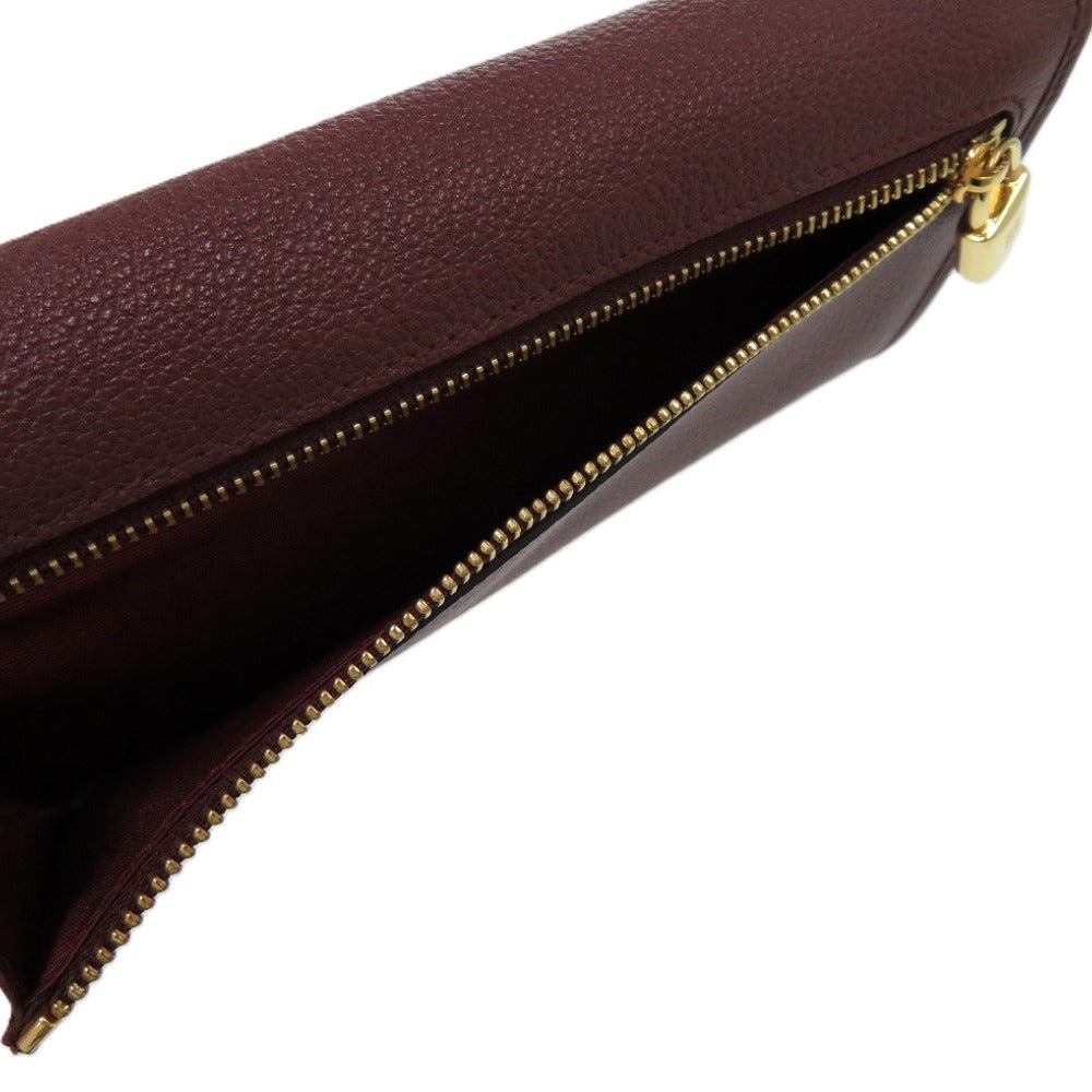 LOEWE Long Wallet Purse leather Bordeaux