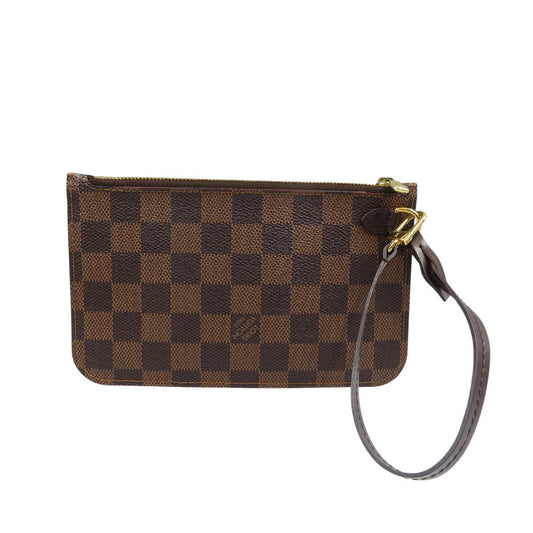 LOUIS VUITTON Pouch Damier canvas Brown Damier Neverfull Pouch for PM Women Used Authentic