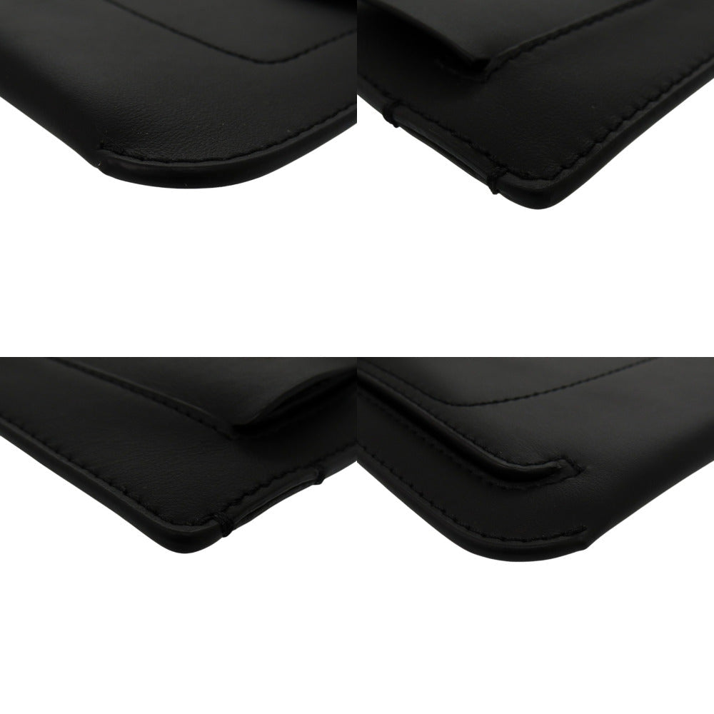 BURBERRY Waist bag leather black unisex(Unisex) Used Authentic