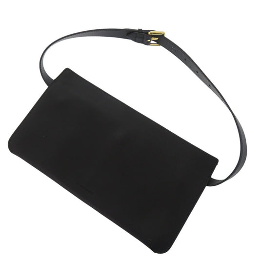 BURBERRY Waist bag leather black unisex(Unisex) Used Authentic
