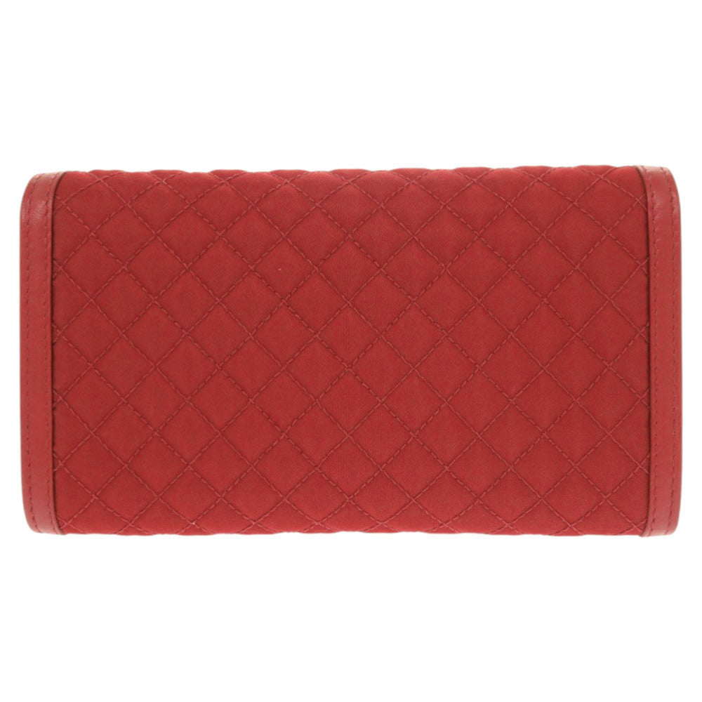 PRADA Long Wallet Purse 1M1437 Nylon, Leather Red