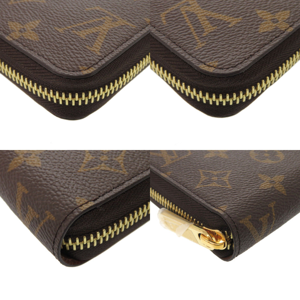 LOUIS VUITTON Long Wallet Purse M42616 Monogram canvas Brown Zip Around Monogram Zippy wallet Women Used Authentic