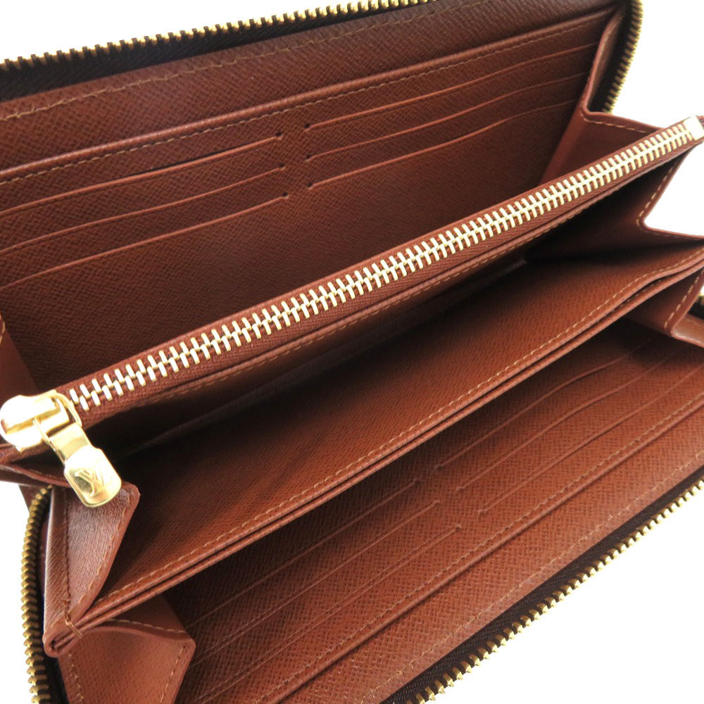 LOUIS VUITTON Long Wallet Purse M42616 Monogram canvas Brown Zip Around Monogram Zippy wallet Women Used Authentic