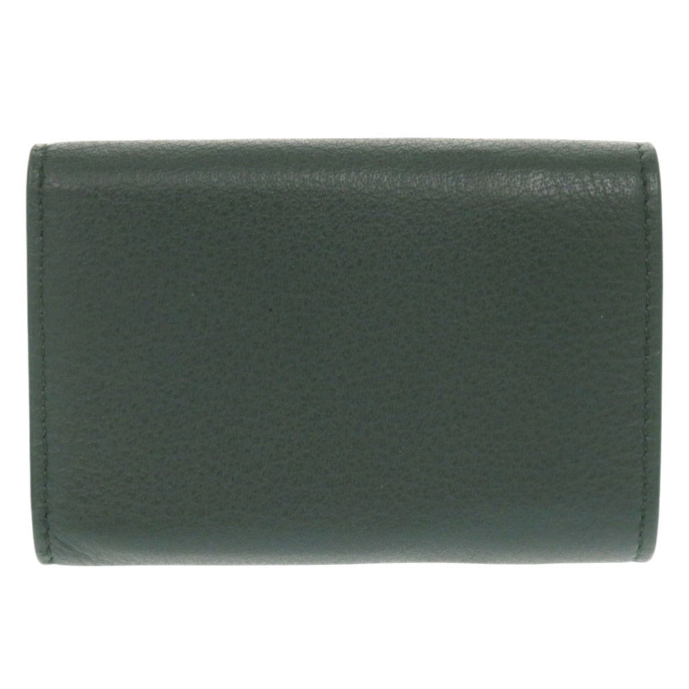 BALENCIAGA Tri-fold wallet 391446 leather green Paper mini wallet