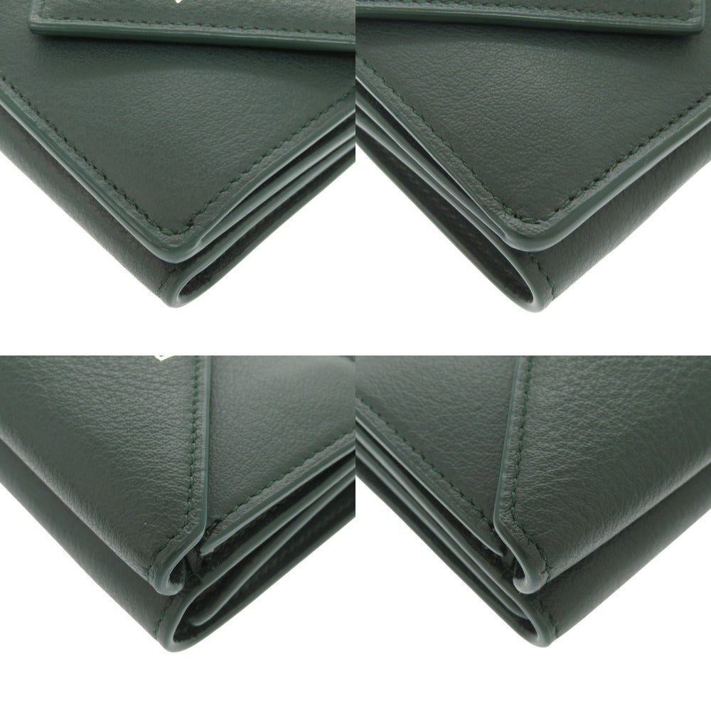 BALENCIAGA Tri-fold wallet 391446 leather green Paper mini wallet
