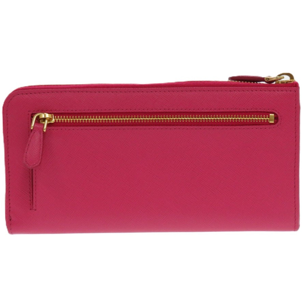 PRADA Long Wallet Purse 1M0506 leather Peonia ribbon