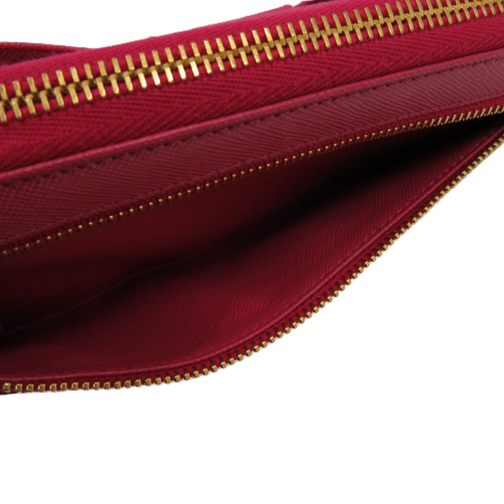 PRADA Long Wallet Purse 1M0506 leather Peonia ribbon