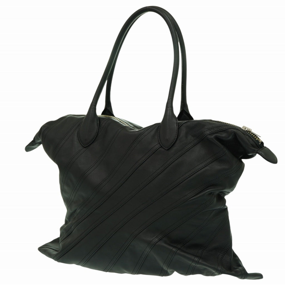 LOEWE Tote Bag leather black Comme des Garcons Junya Watanabe Women Used Authentic